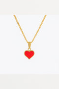 Cute viral trend solid heart charm pendant necklace for women and girls