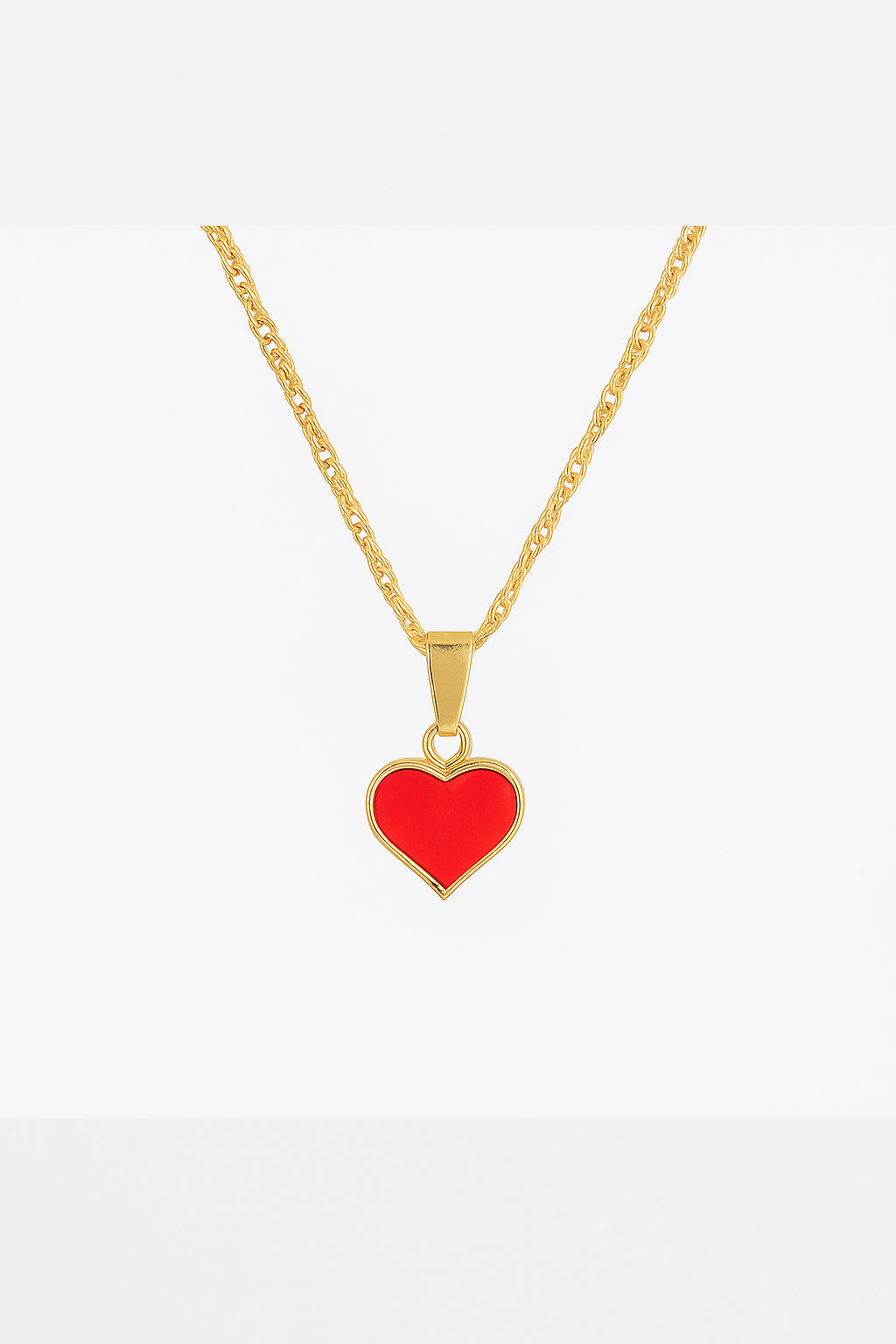 Cute viral trend solid heart charm pendant necklace for women and girls